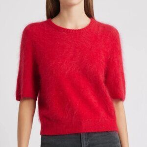 Rag & Bone Jada Brushed Cashmere Sweater | Red | Size L | Cropped